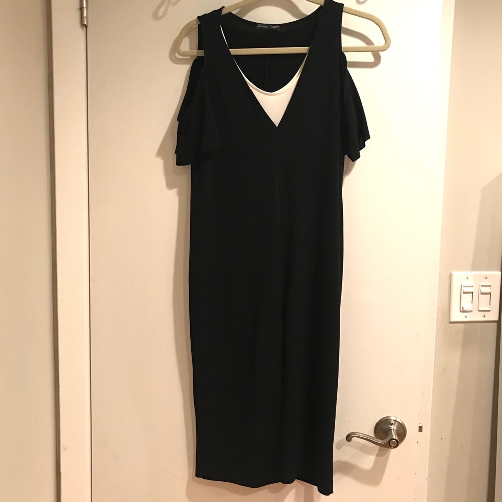 Zara black and white dress Sz Medium
